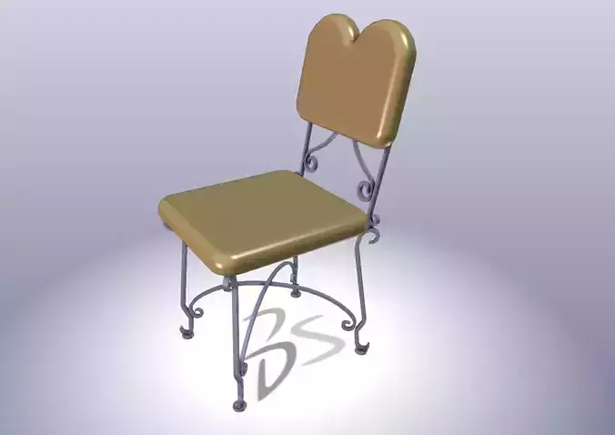 Seat with forged metal art bends wuth wrought metal