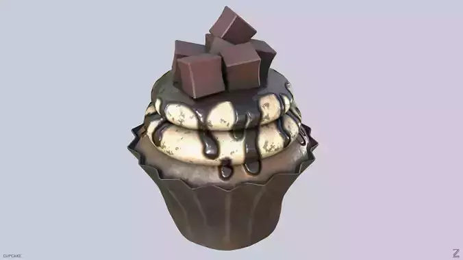 Cupcake Low-poly 3D model