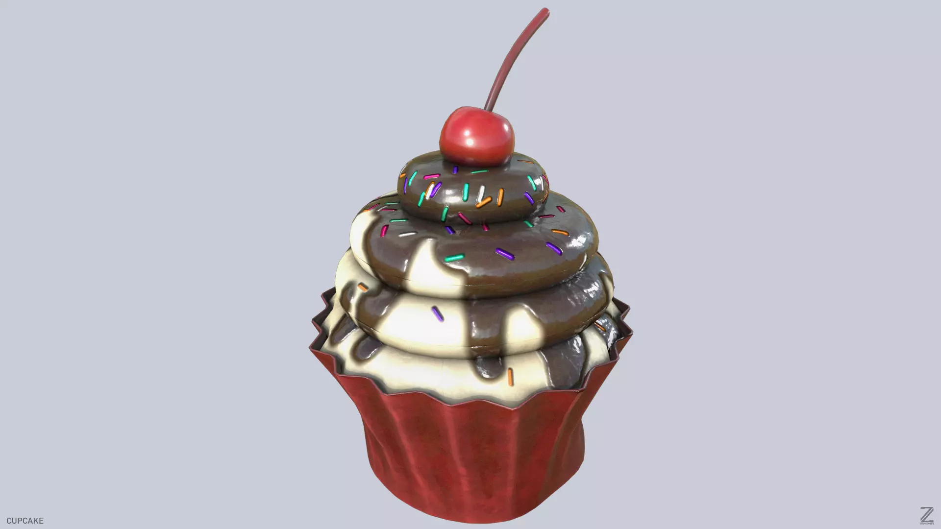 Cupcake Low-poly 3D model_0