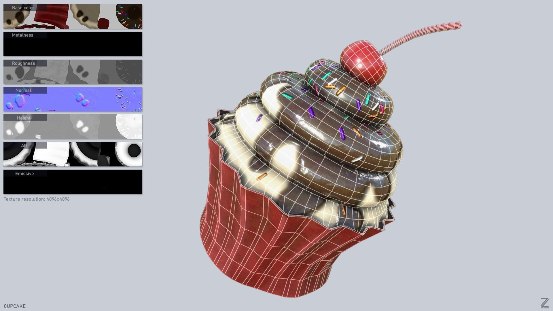 Cupcake Low-poly 3D model_1