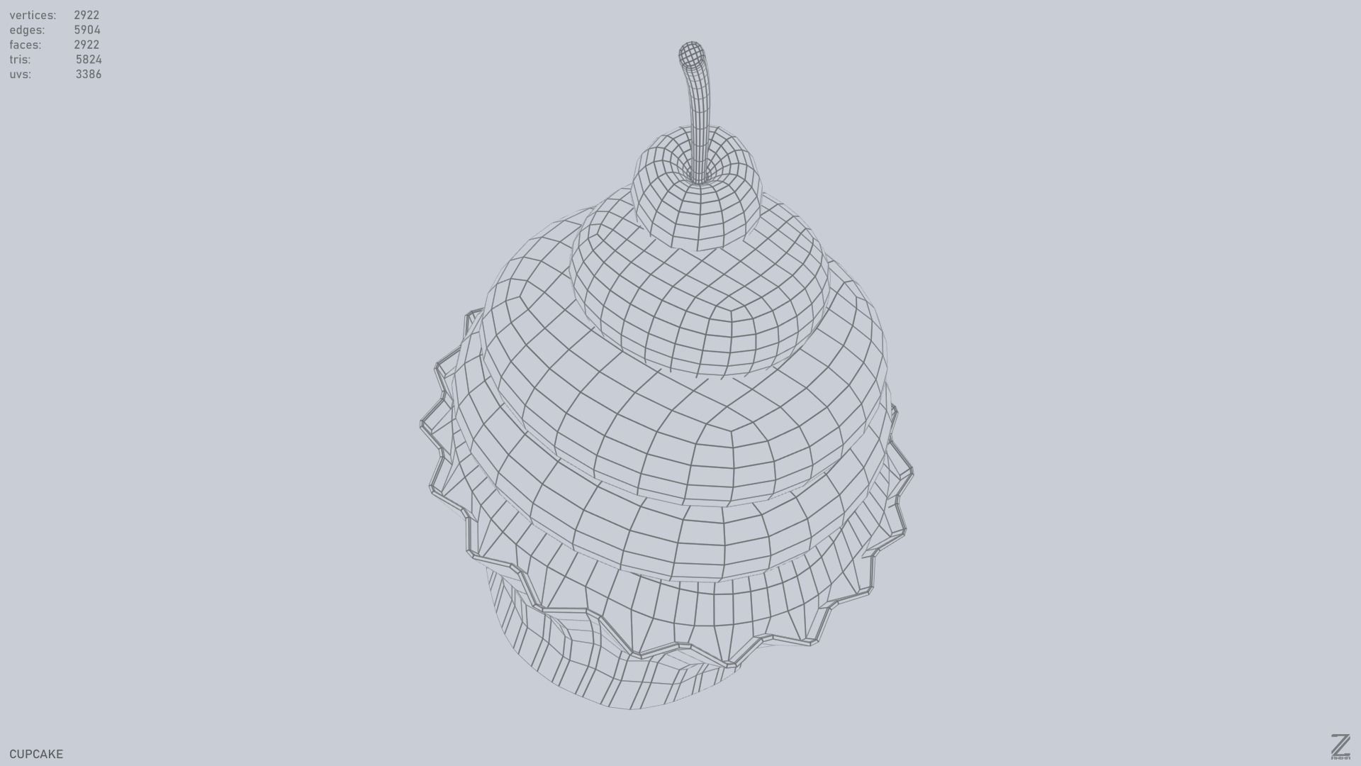 Cupcake Low-poly 3D model_14