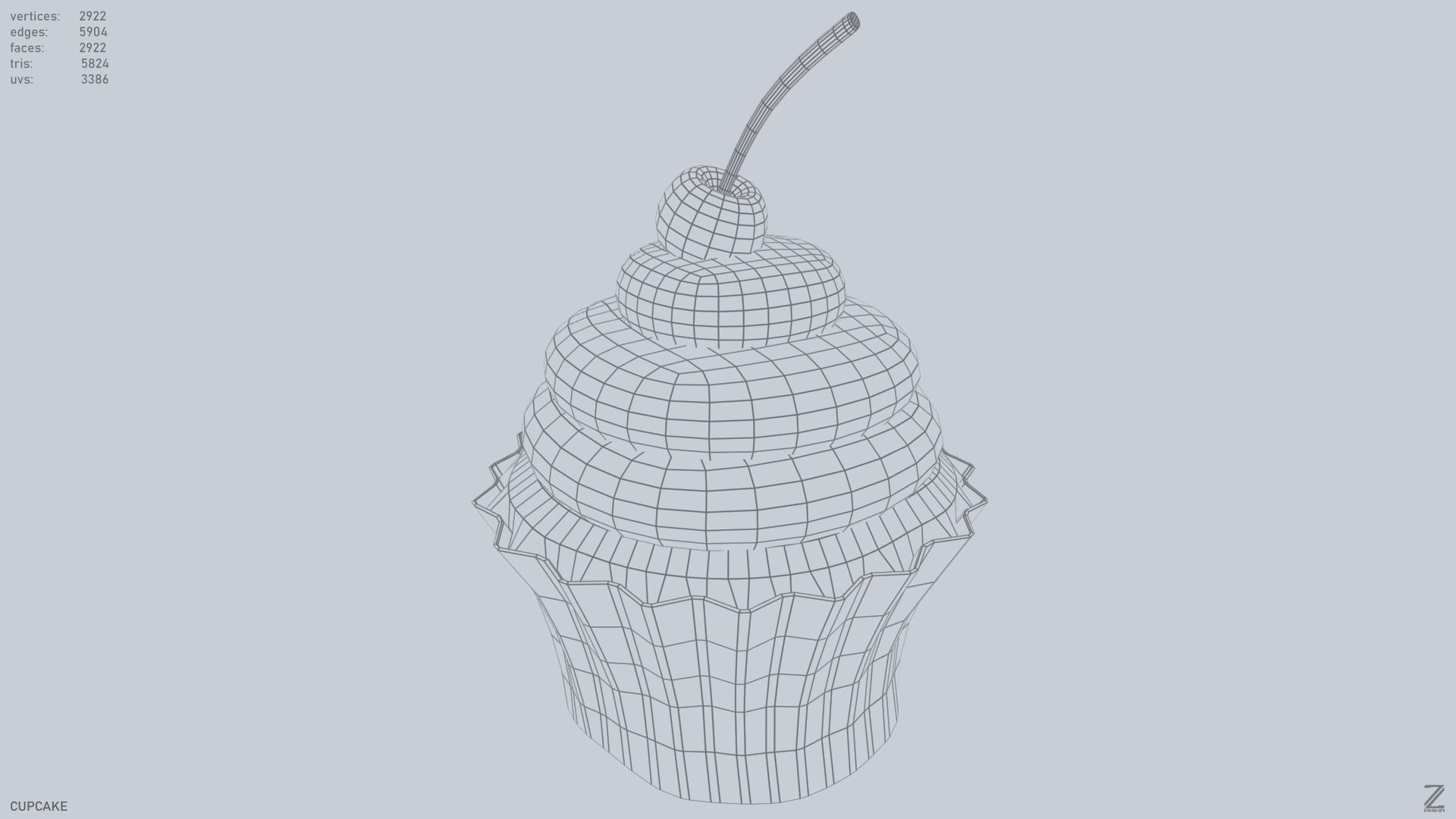 Cupcake Low-poly 3D model_10