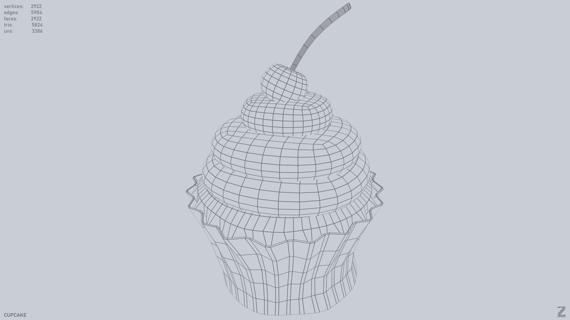 Cupcake Low-poly 3D model_9