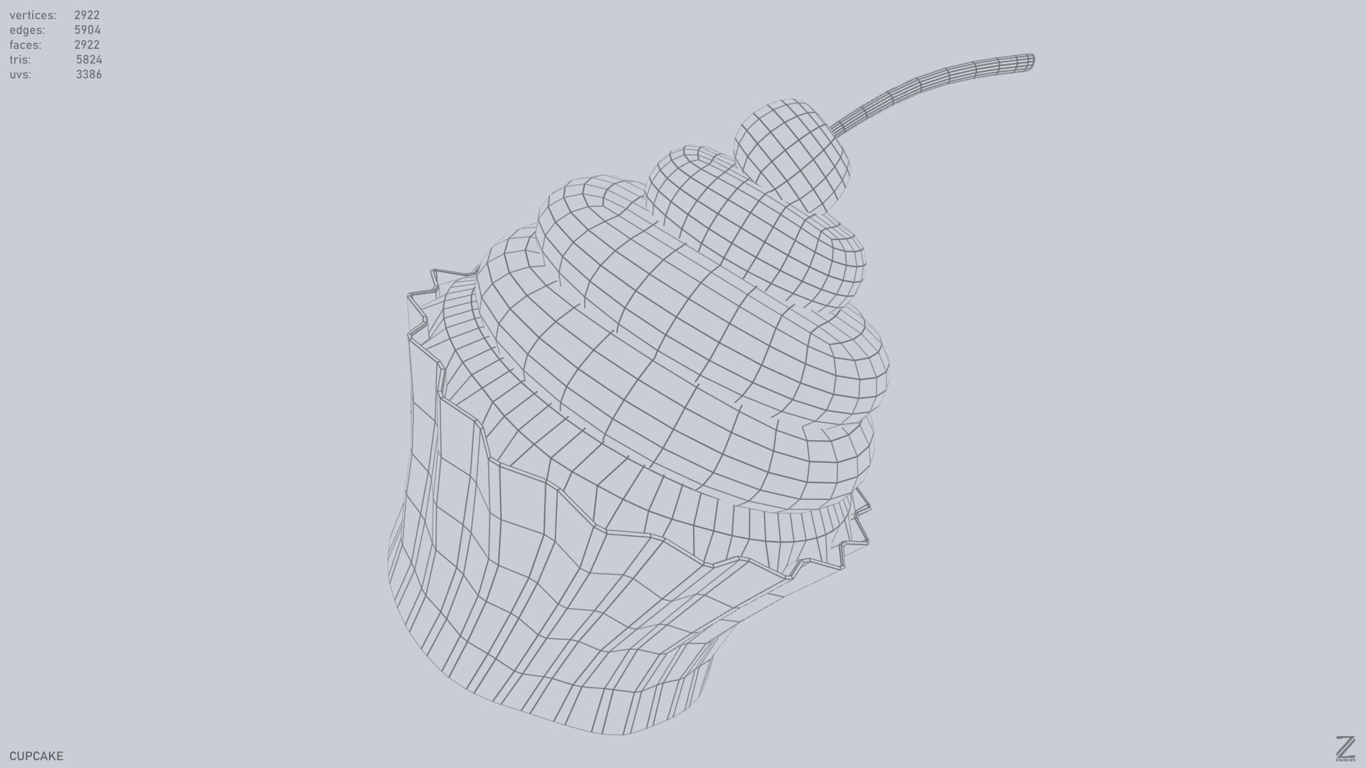 Cupcake Low-poly 3D model_12