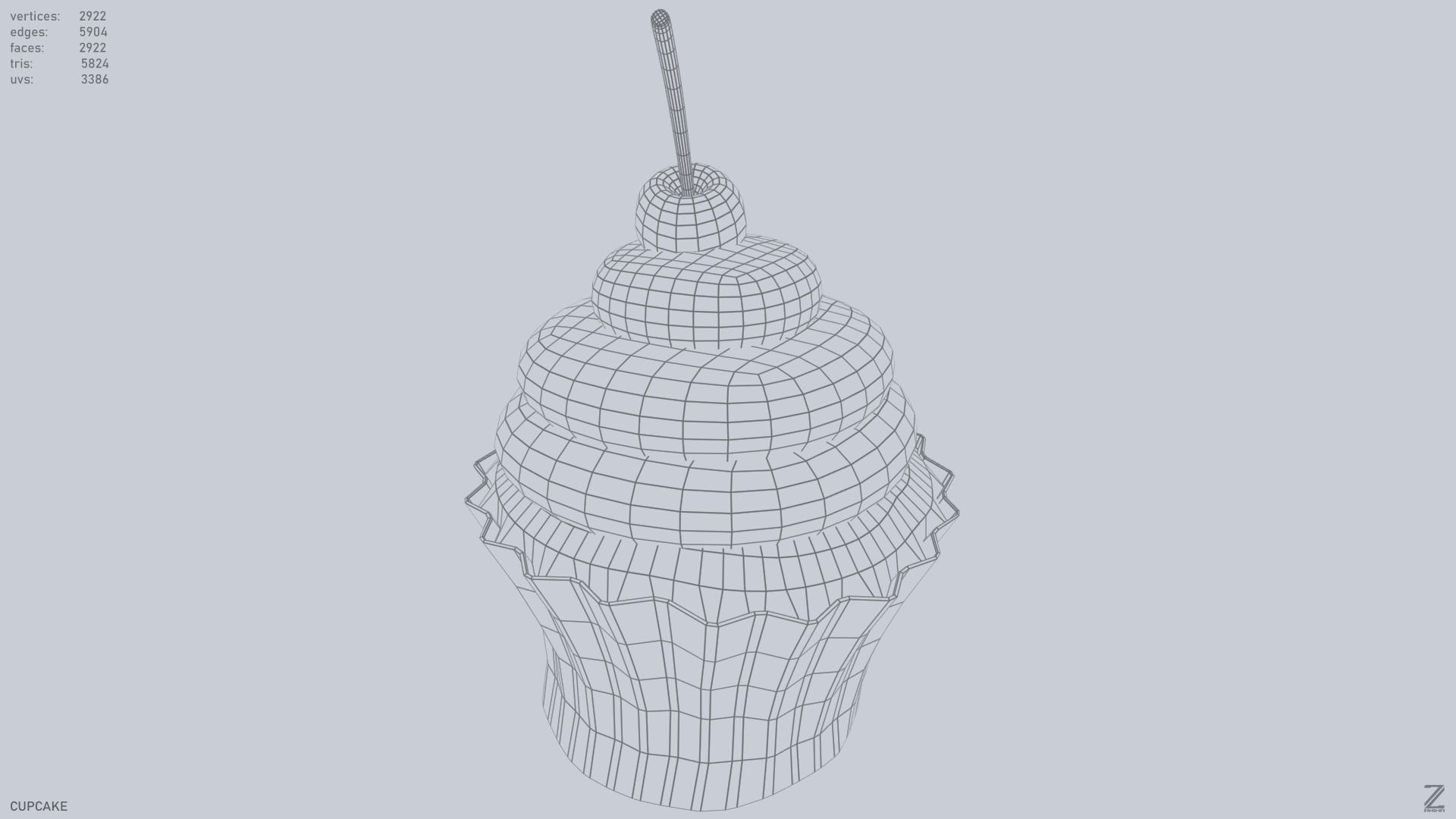 Cupcake Low-poly 3D model_11