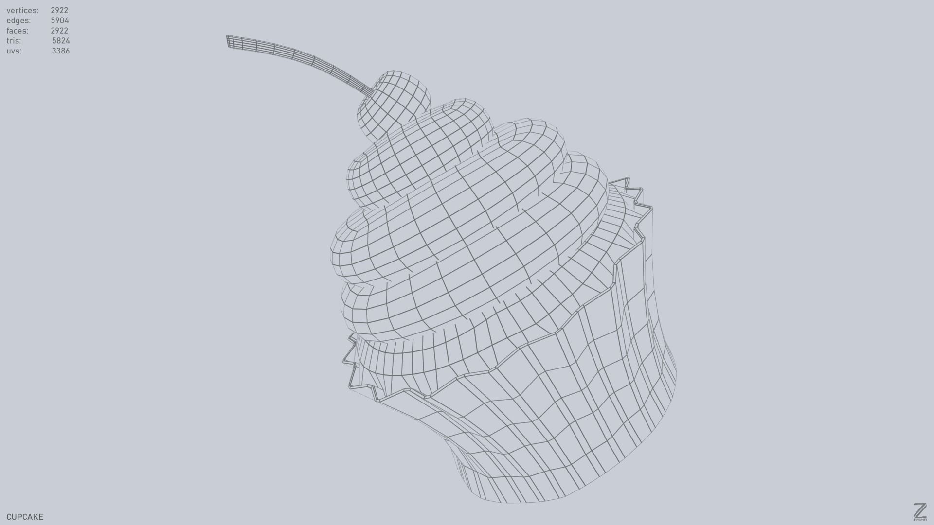 Cupcake Low-poly 3D model_13