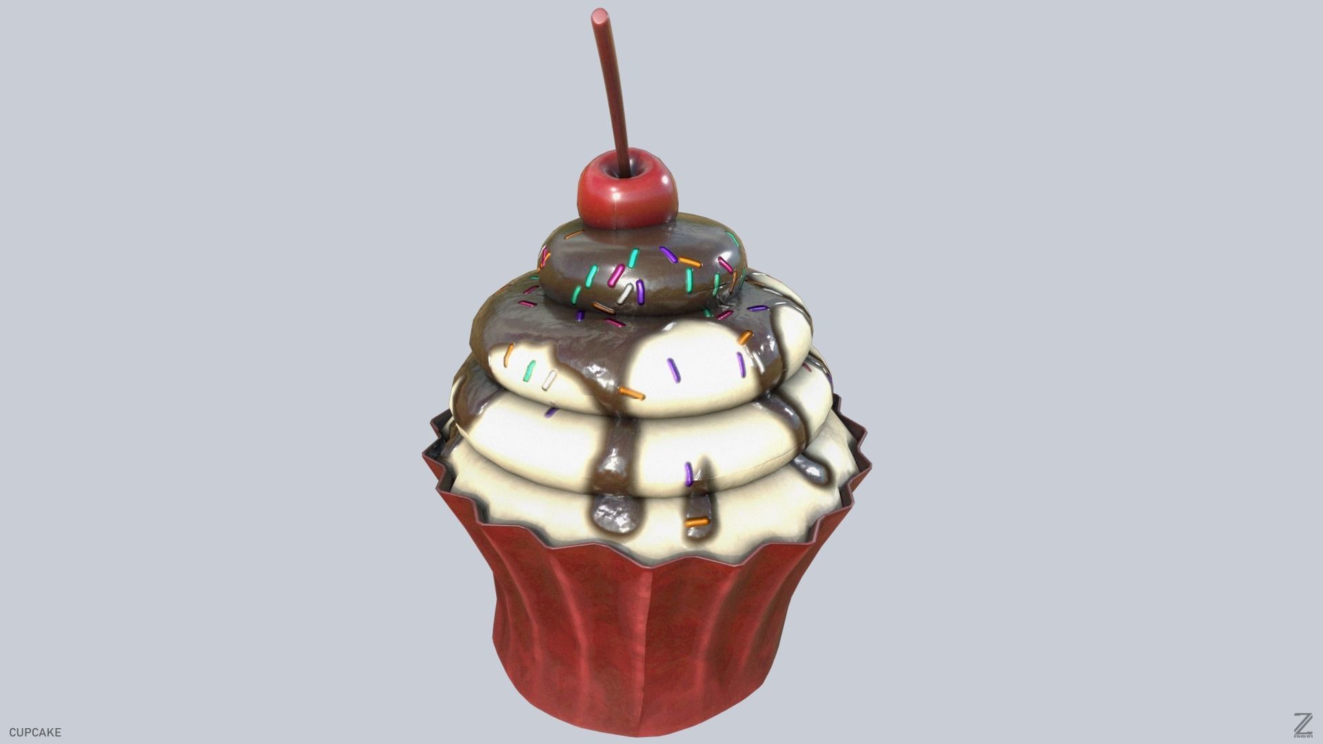Cupcake Low-poly 3D model_5