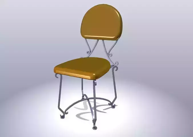 Art new french Seat with wrough metal and leather