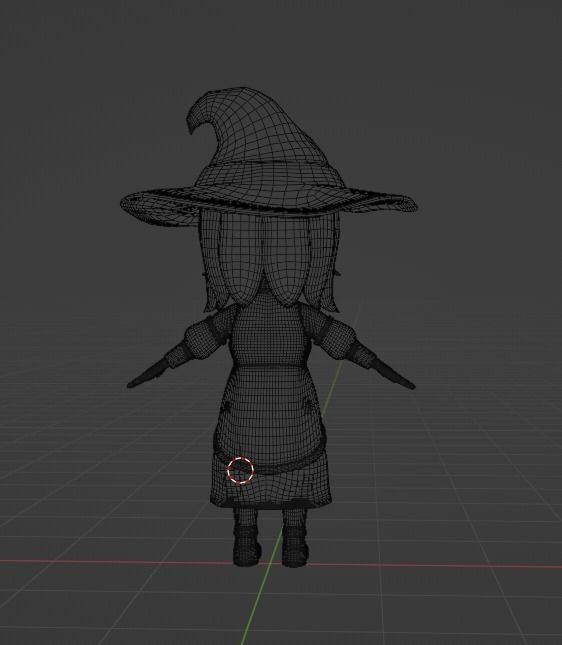 3d model witch chibi in blender 3D print model_2
