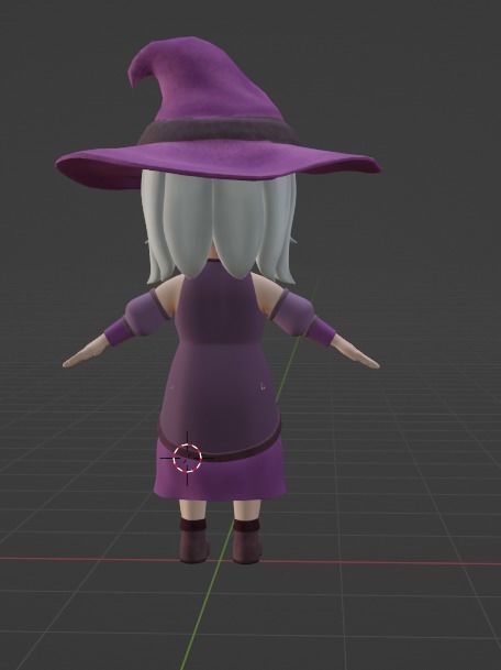 3d model witch chibi in blender 3D print model_3