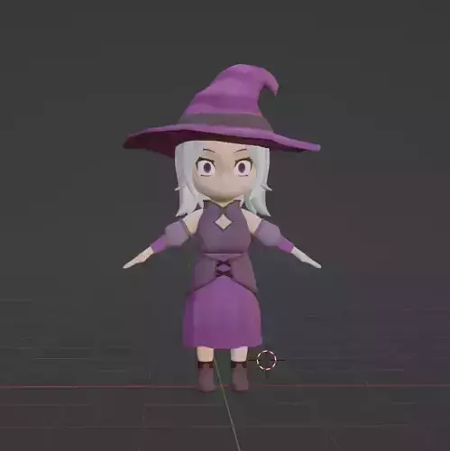 3d model witch chibi in blender