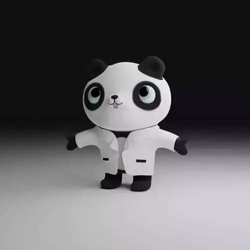Cute 3d Panda Model Ready for Animation Low-poly 3D model