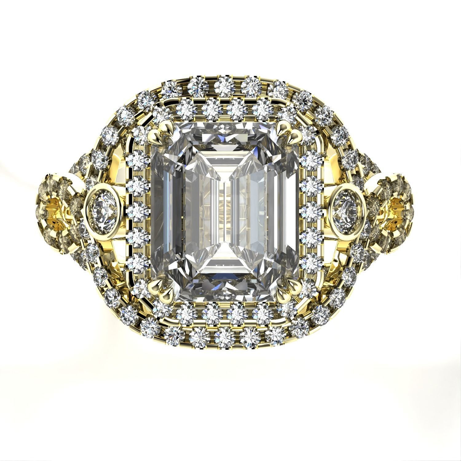 Emerald Ring 3D print model_4