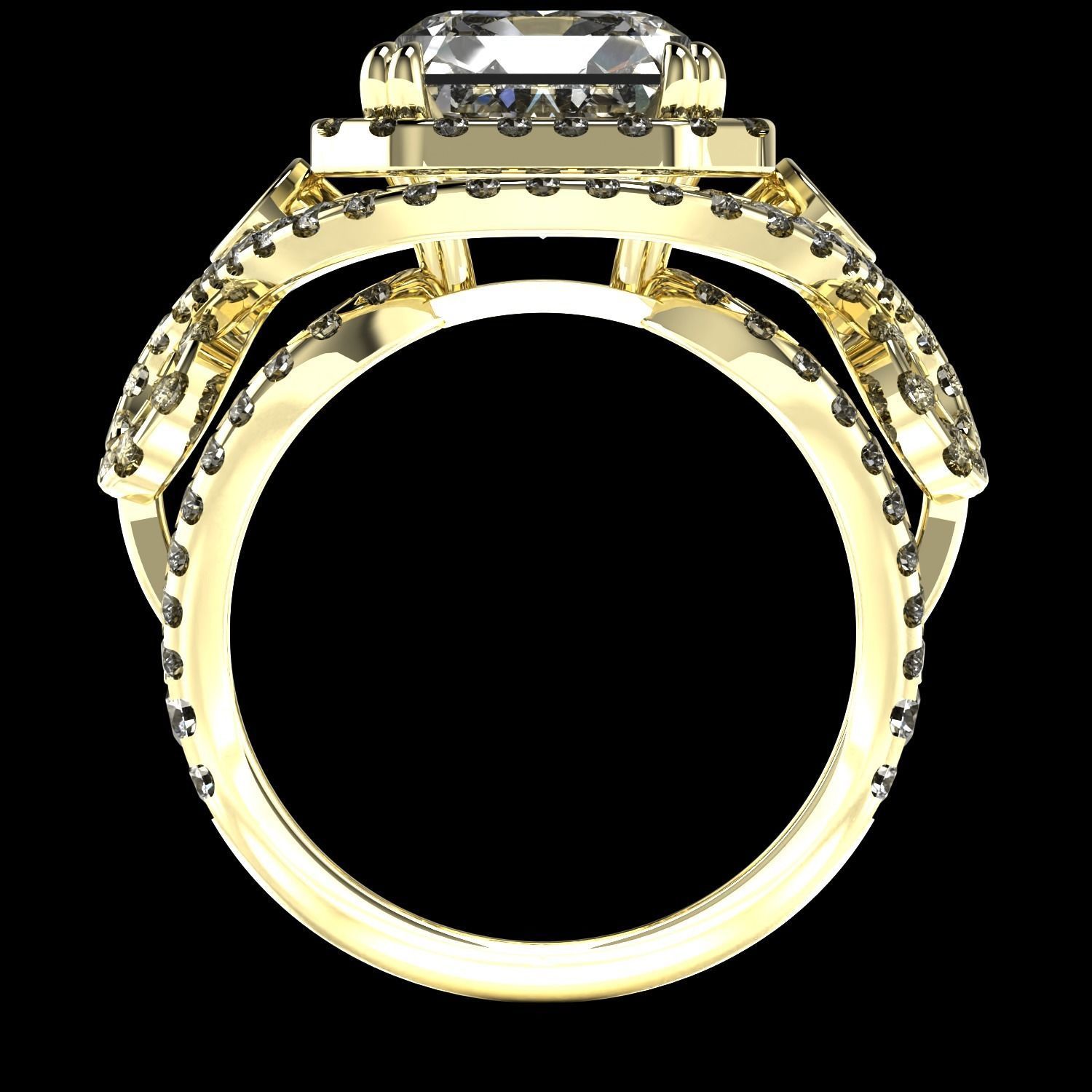 Emerald Ring 3D print model_3