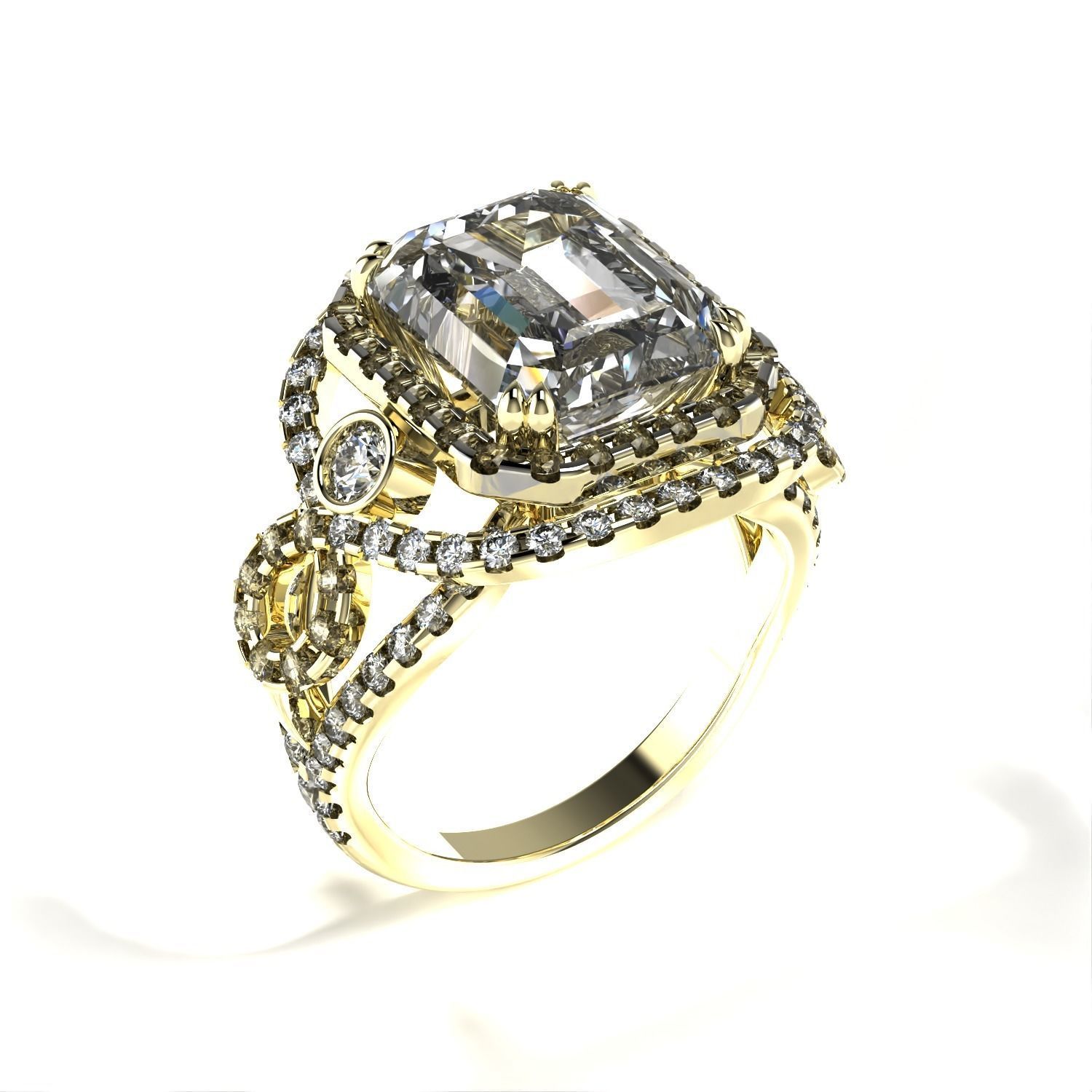 Emerald Ring 3D print model_2