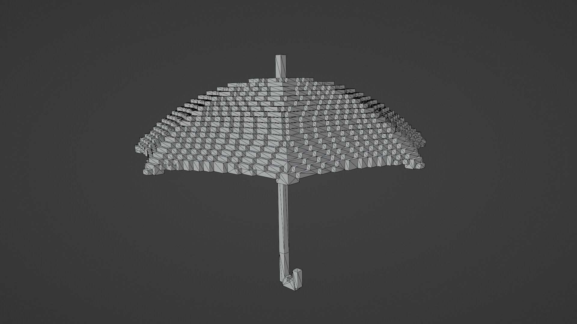 Voxel Green Umbrella Low-poly 3D model_12