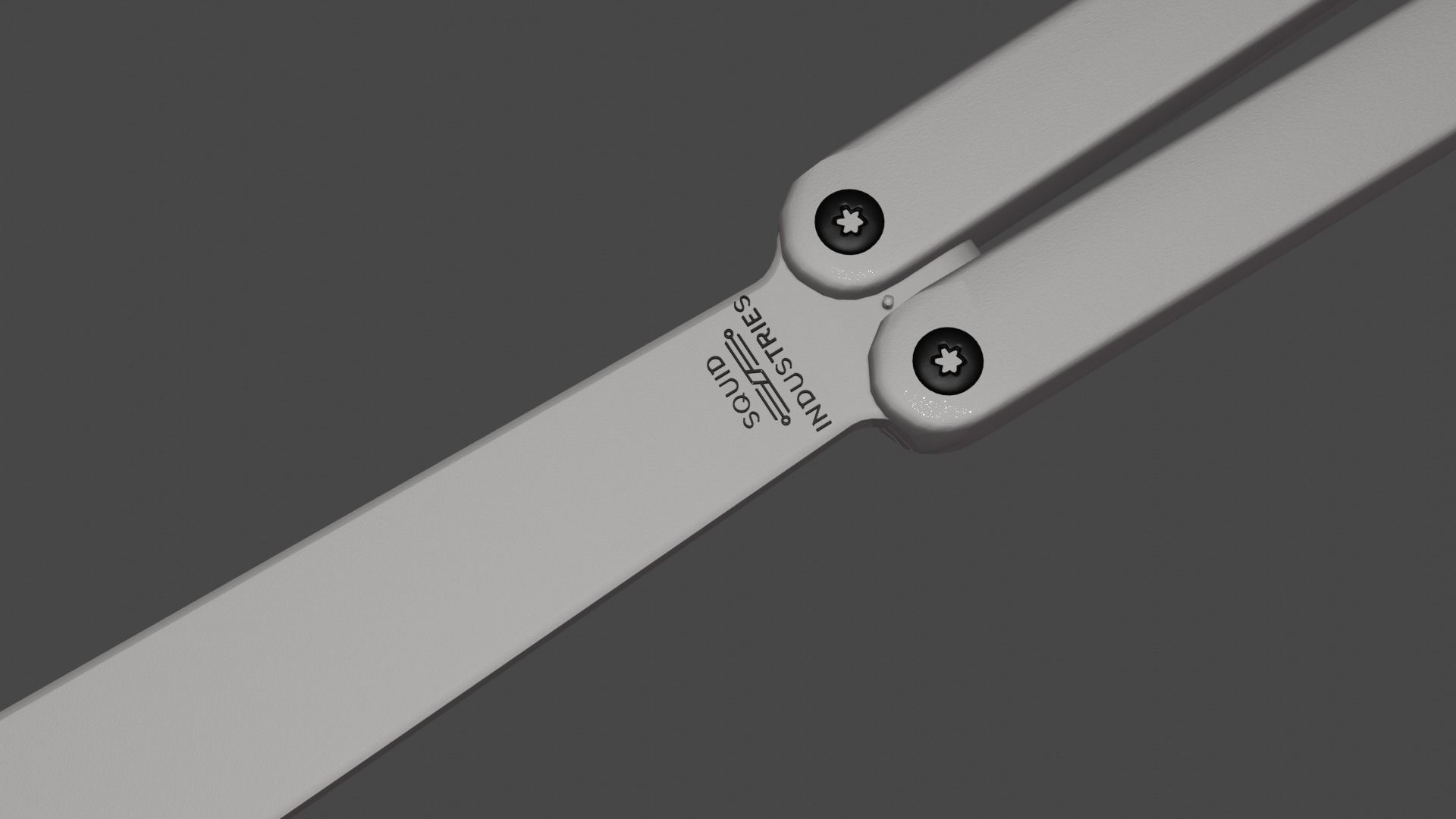 Squiddy balisong trainer  white low polygon Free low-poly 3D model_3