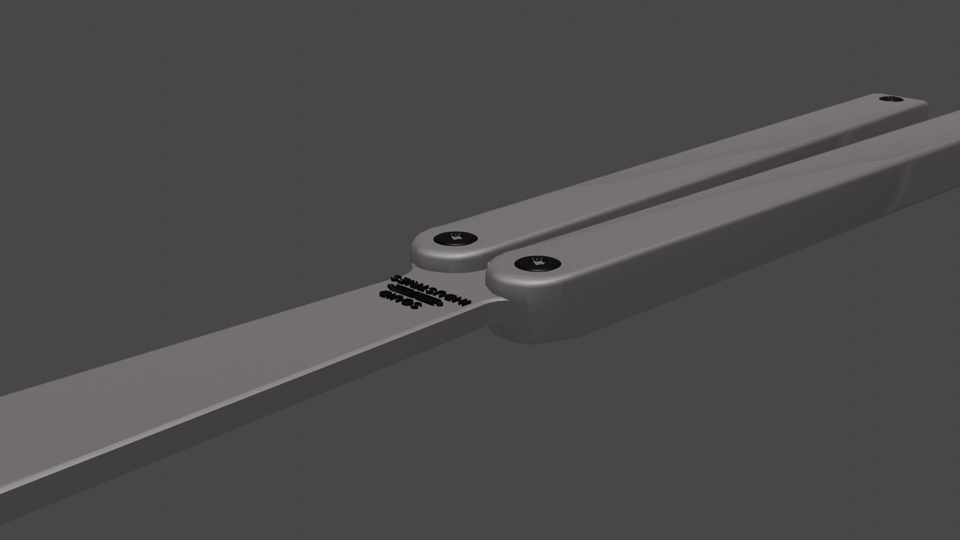 Squiddy balisong trainer  white low polygon Free low-poly 3D model_6
