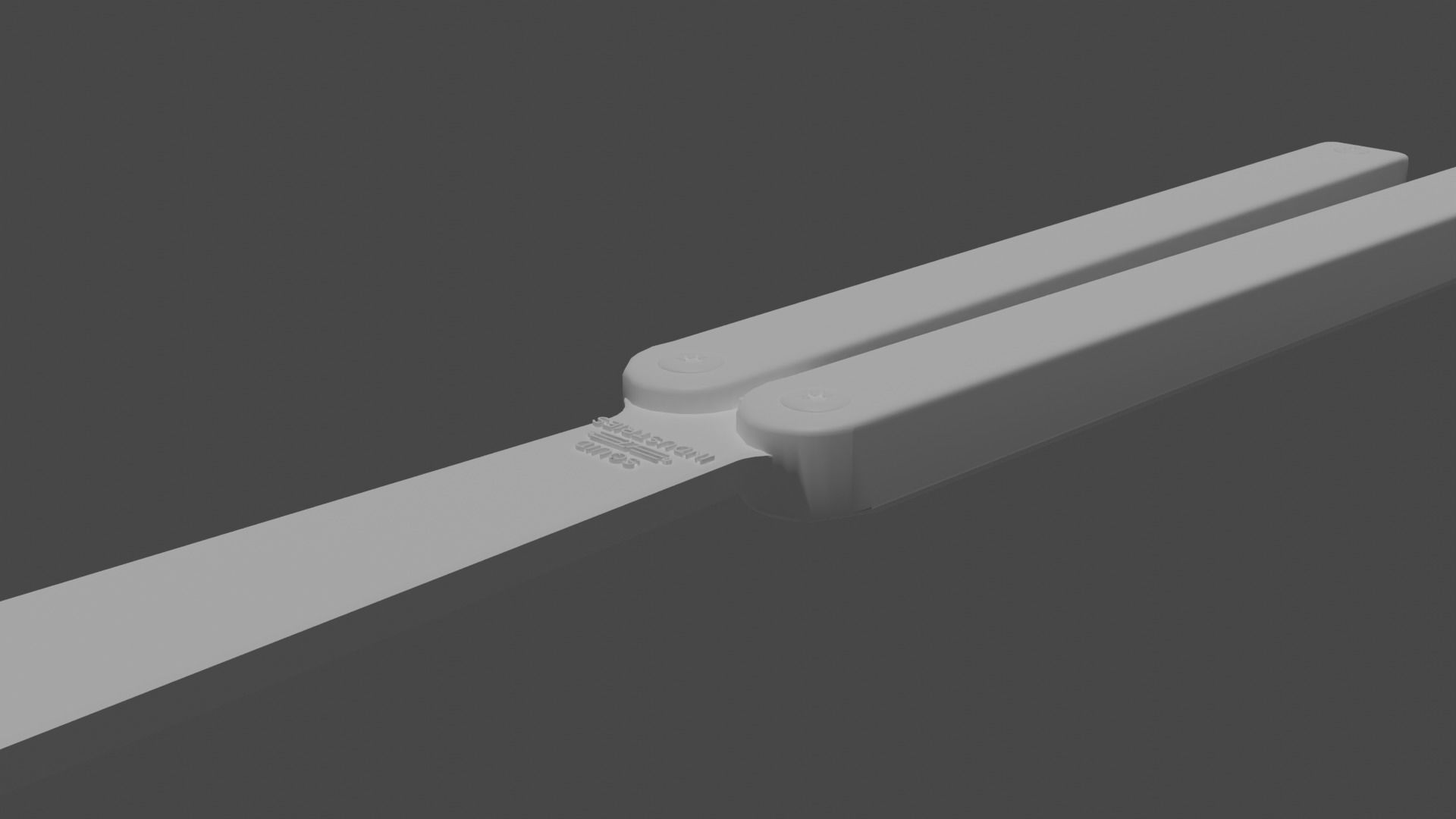 Squiddy balisong trainer  white low polygon Free low-poly 3D model_5