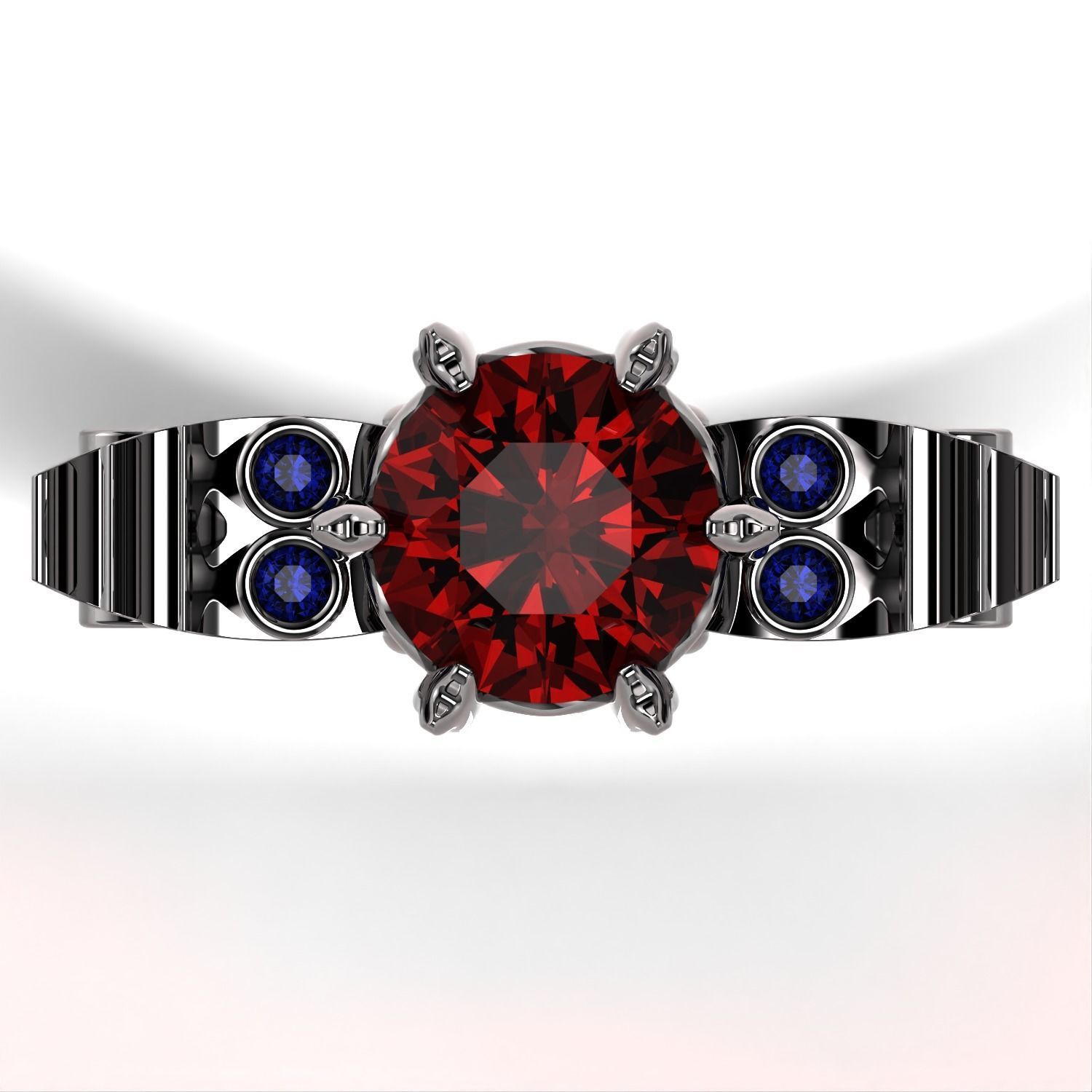 Skull Ring 3D print model_3