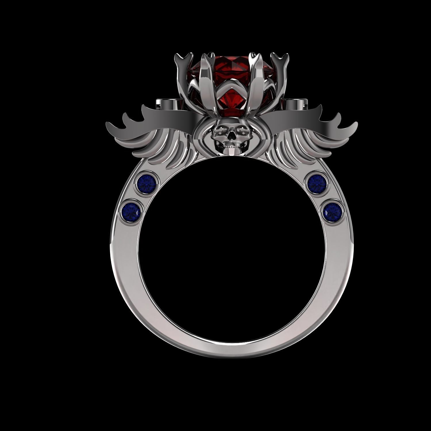 Skull Ring 3D print model_1