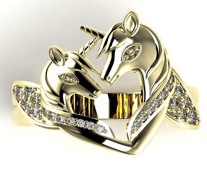 Unicorn Ring 3D print model_1