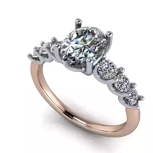 Designer Four Prong  Oval Cut  Engagement Wedding Ring Modern