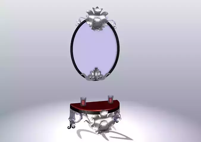 Dracula table of the high vempire mirror and candles