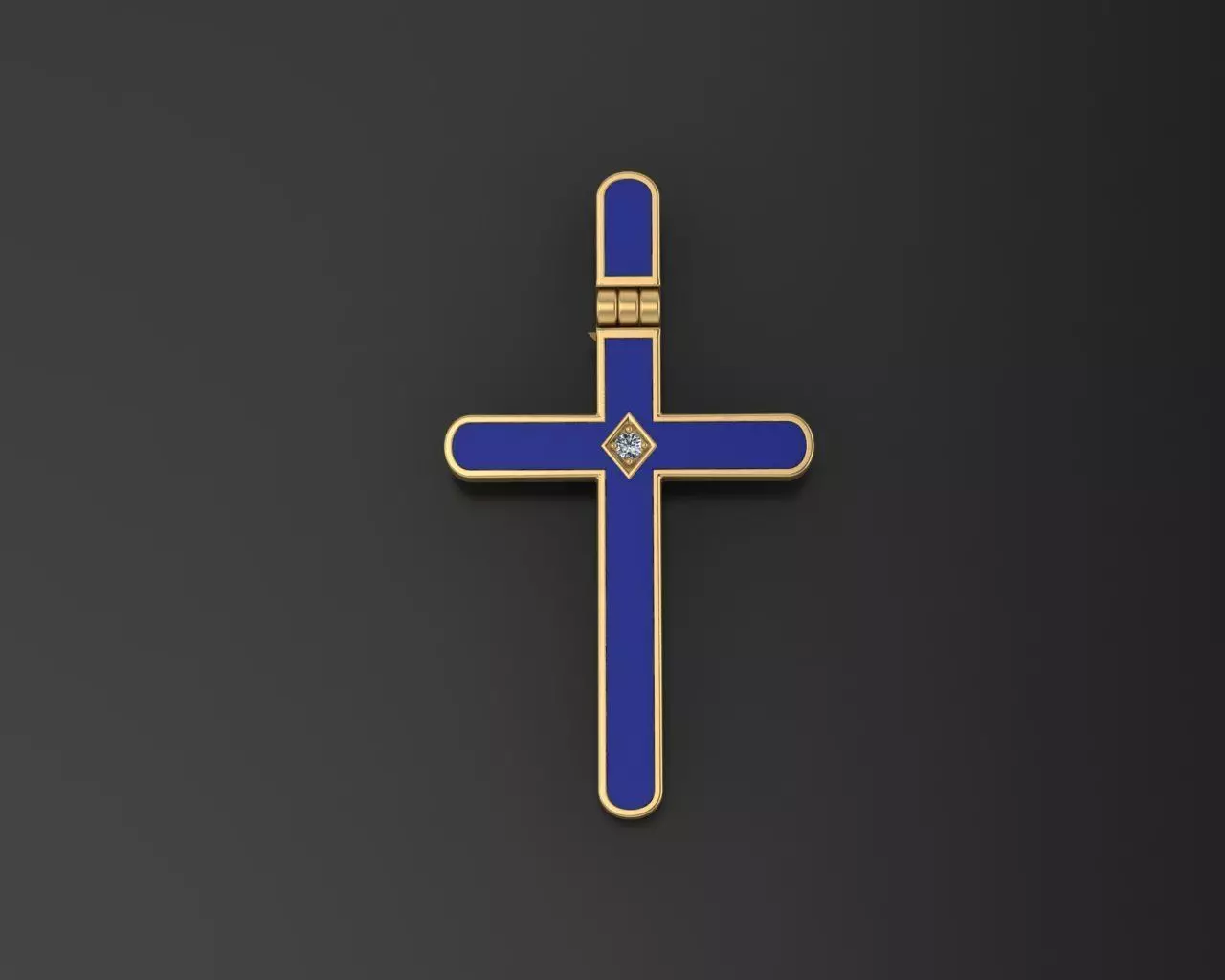 Cross minimalism with enamel 3D print model