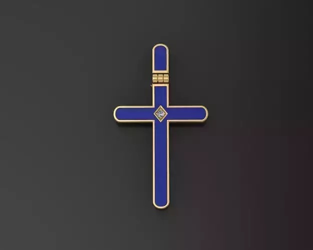 Cross minimalism with enamel