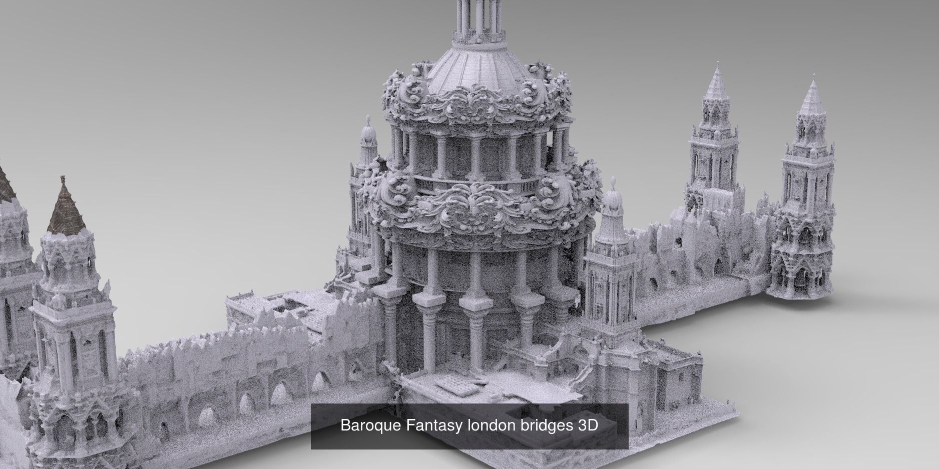 Fantasy English City architecture 1 3D Model Collection_14