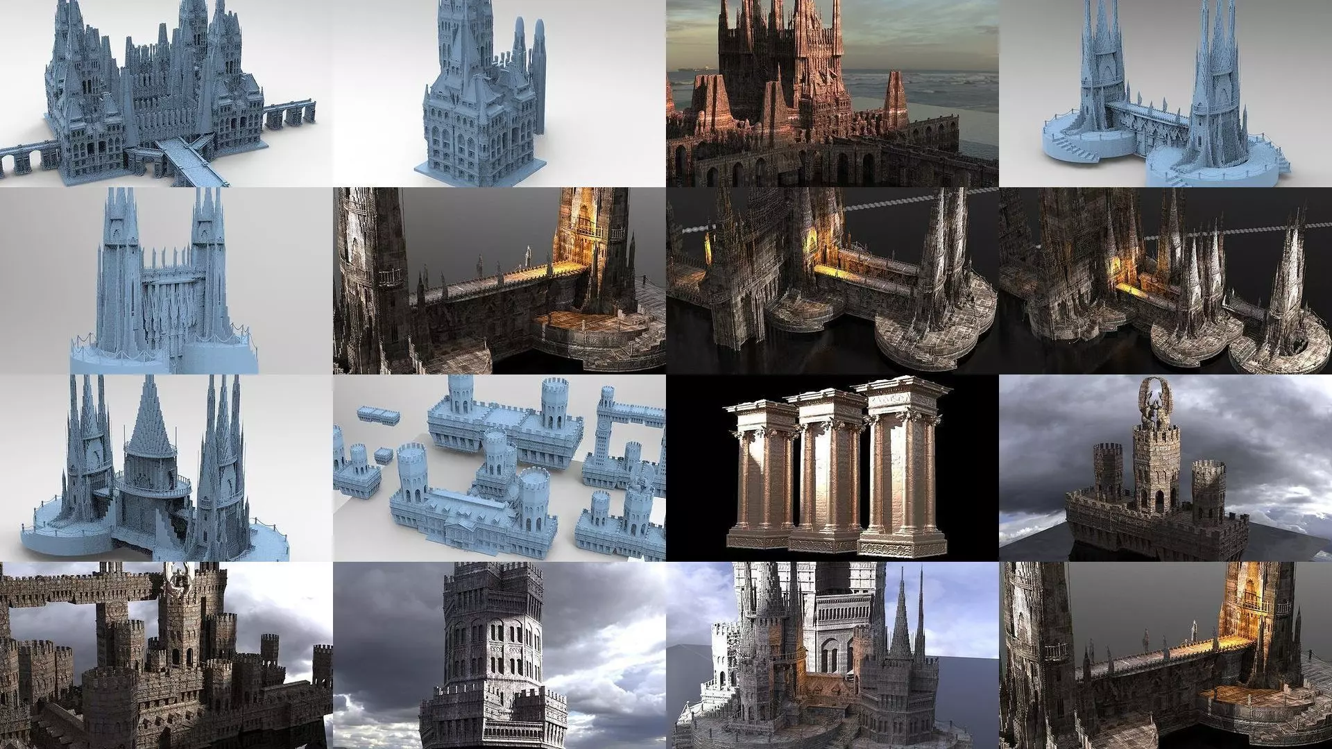 Fantasy English City architecture 1 3D Model Collection_0