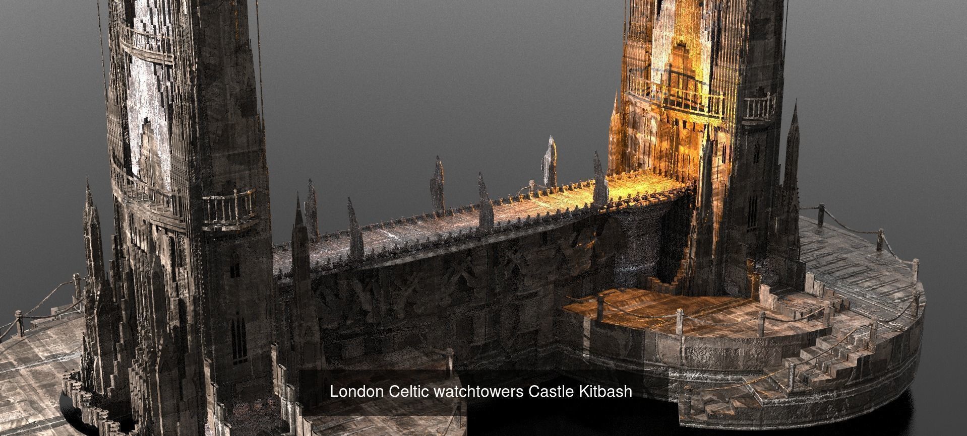 Fantasy English City architecture 1 3D Model Collection_24