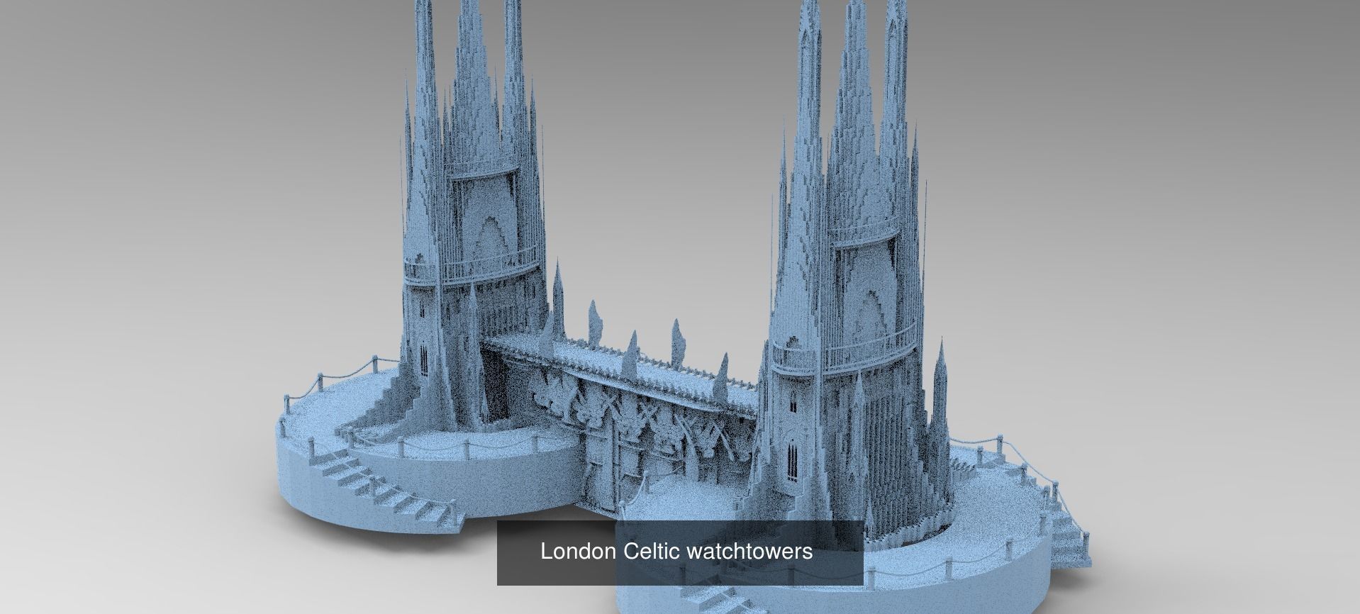 Fantasy English City architecture 1 3D Model Collection_22
