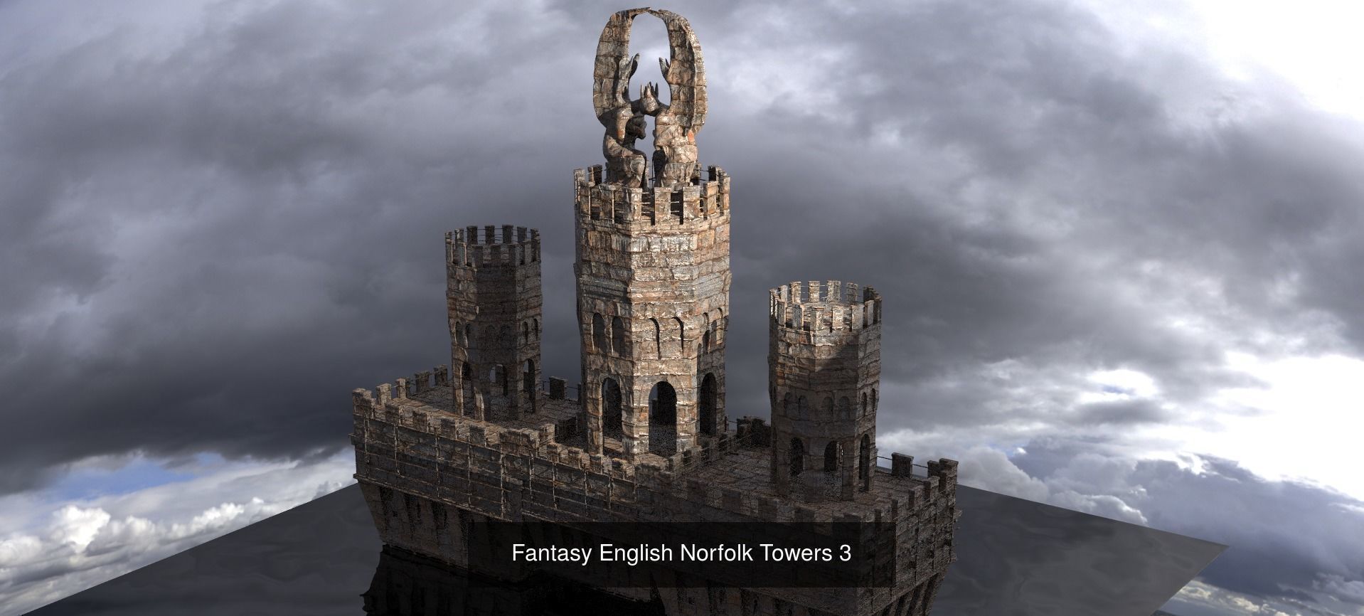 Fantasy English City architecture 1 3D Model Collection_30