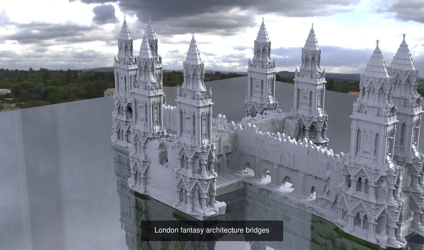 Fantasy English City architecture 1 3D Model Collection_7