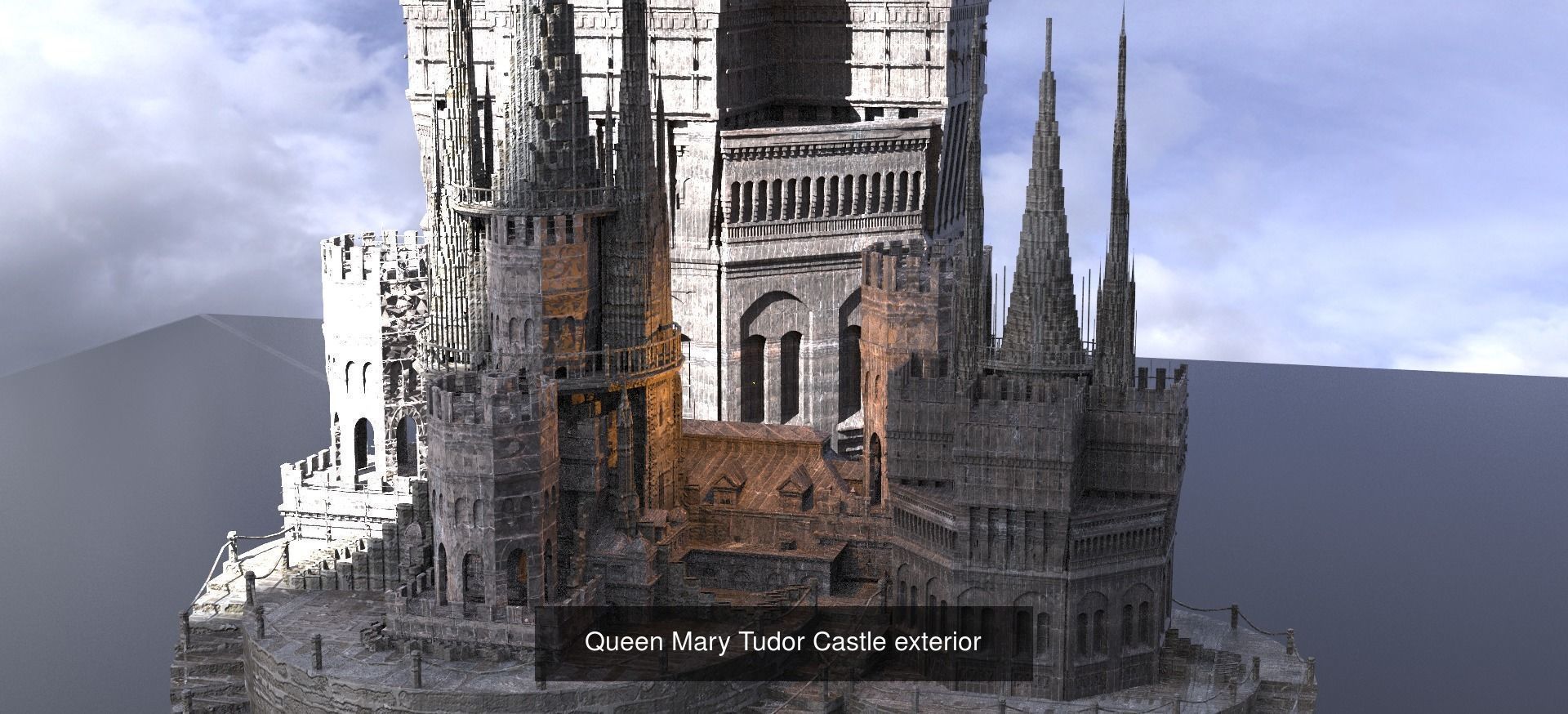 Fantasy English City architecture 1 3D Model Collection_33