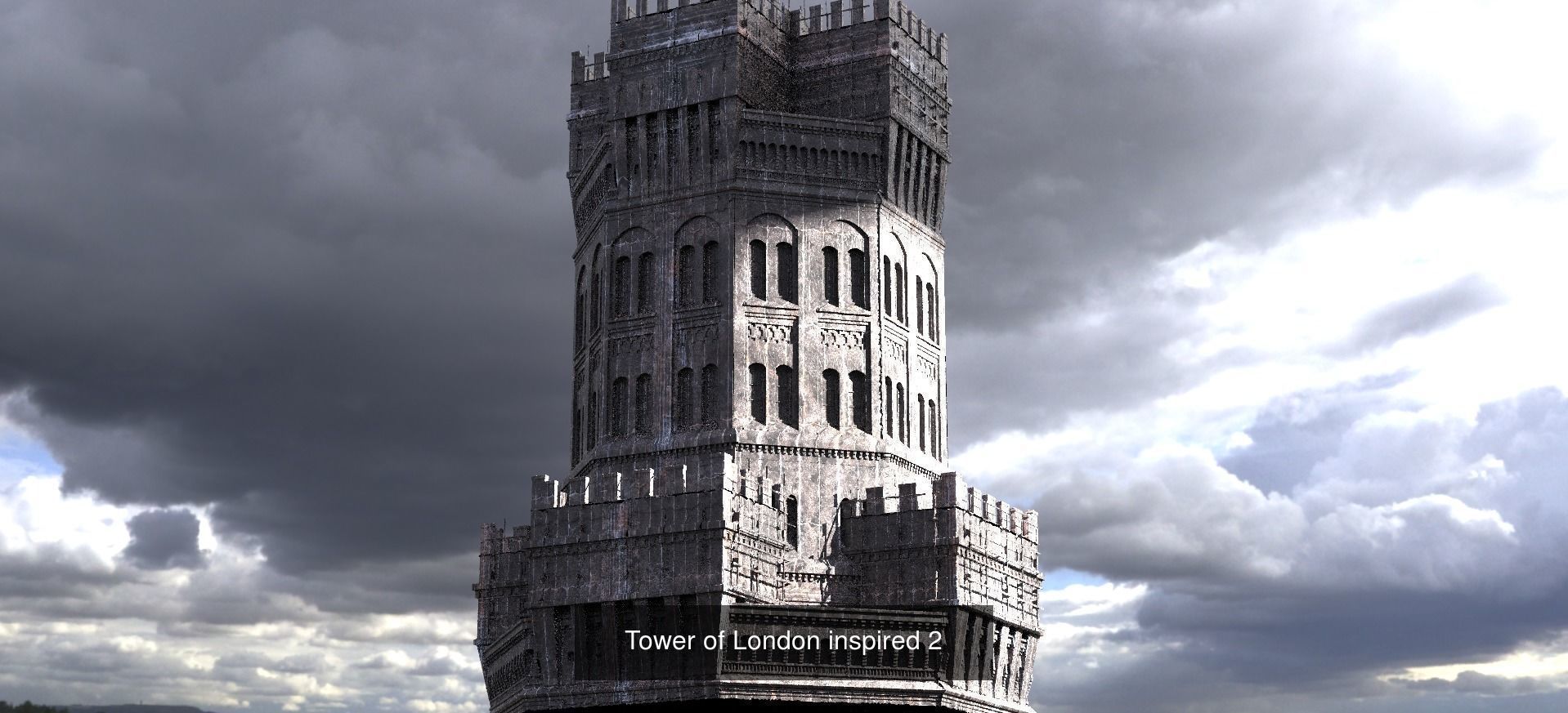 Fantasy English City architecture 1 3D Model Collection_32