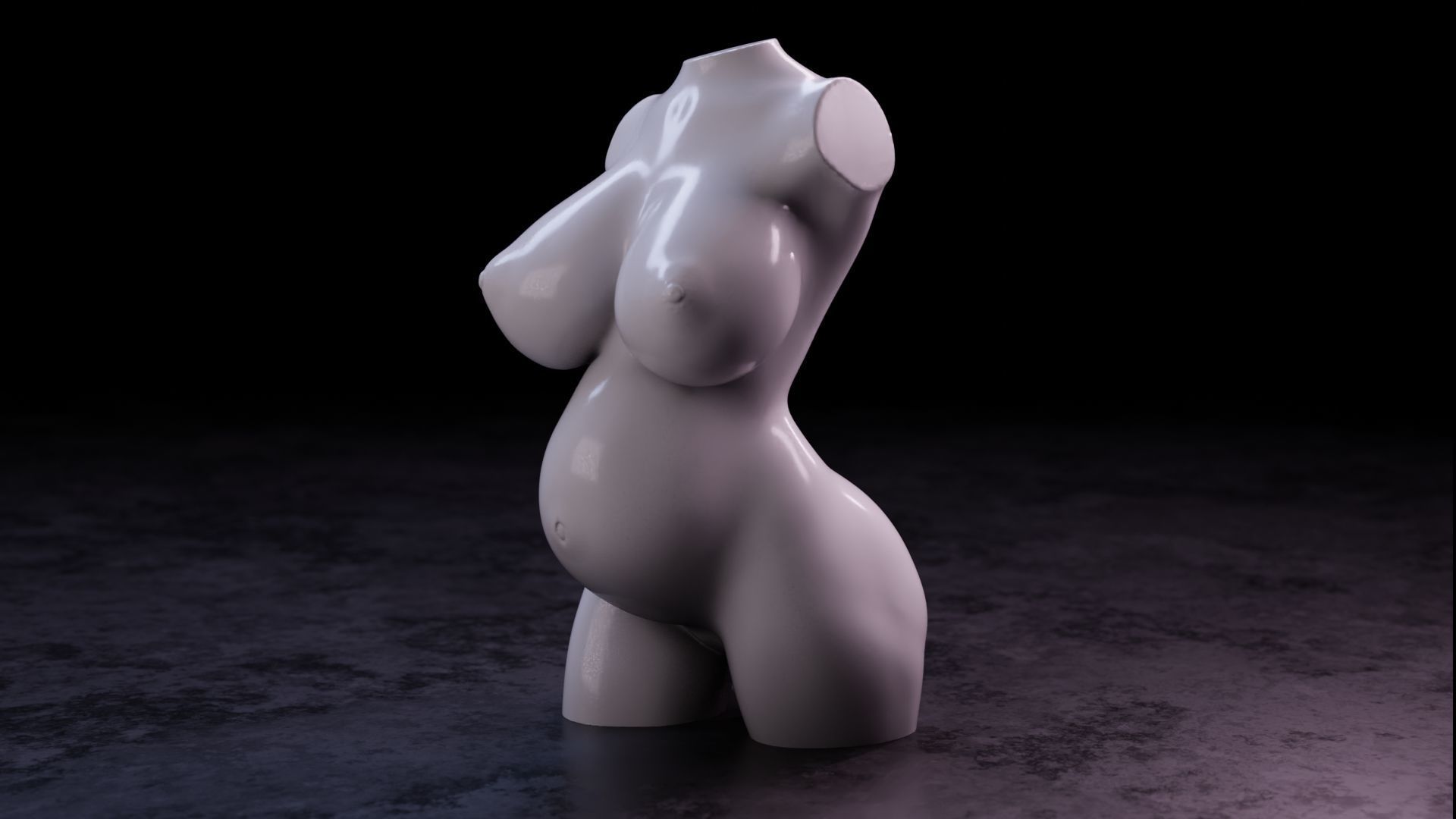 Sexy girl 80 - Pregnant 3D print model_10