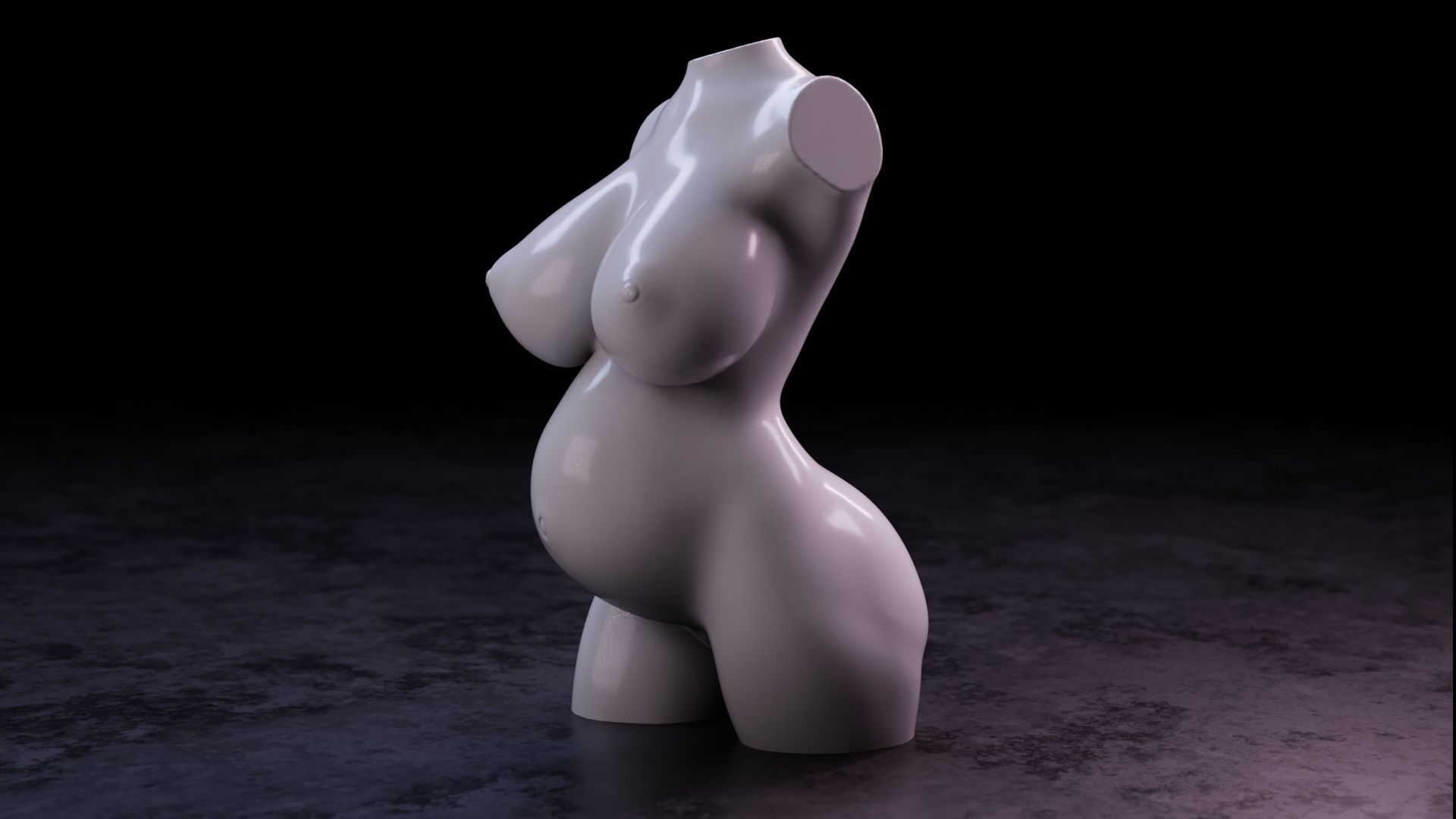 Sexy girl 80 - Pregnant 3D print model_11