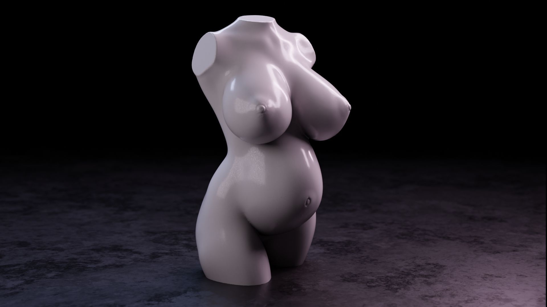 Sexy girl 80 - Pregnant 3D print model_2