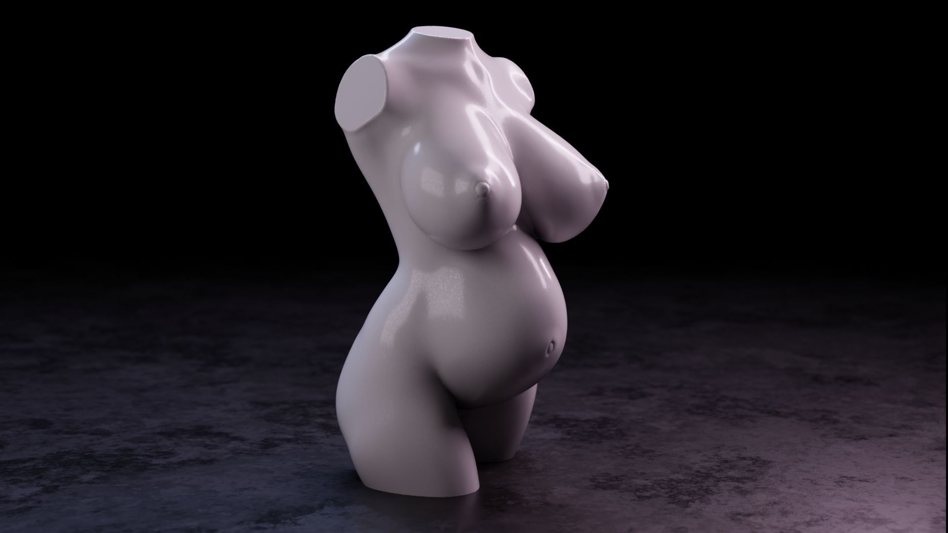Sexy girl 80 - Pregnant 3D print model_1