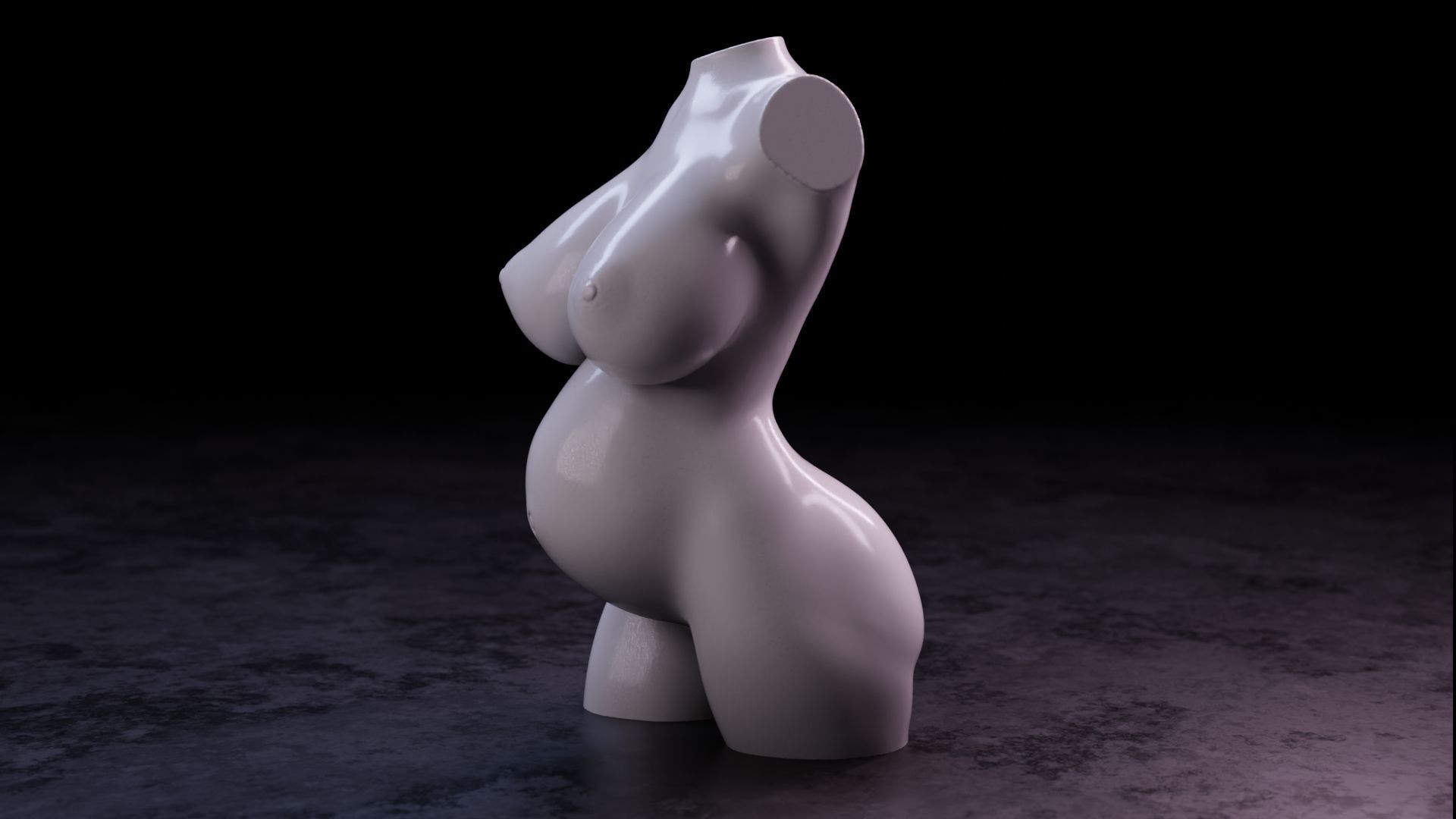 Sexy girl 80 - Pregnant 3D print model_12