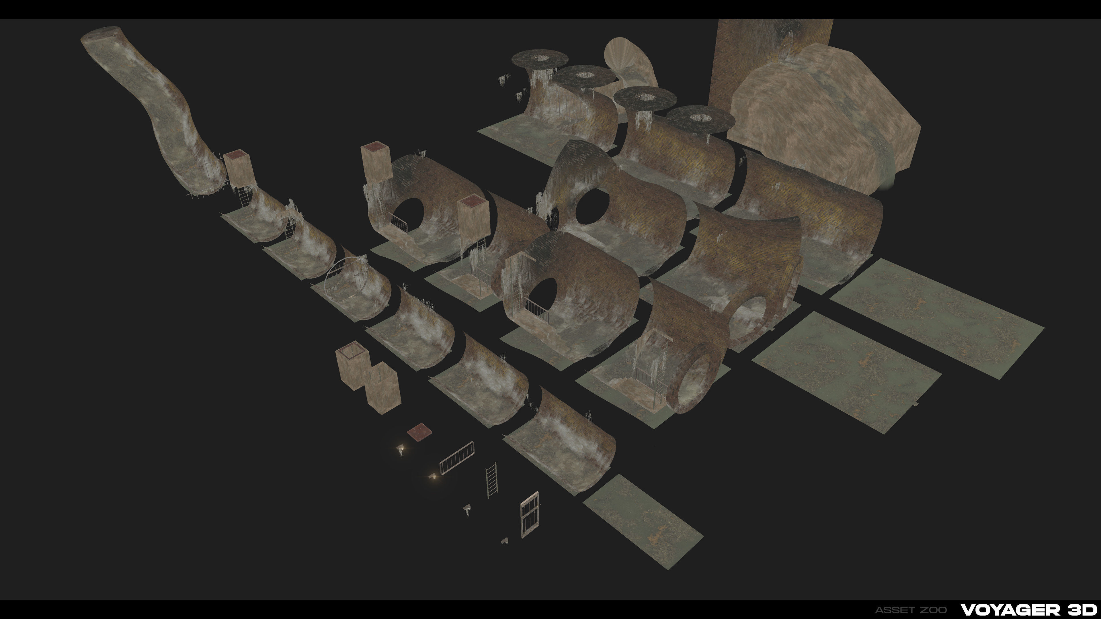 London Sewer Modular Pack Low-poly 3D model_5