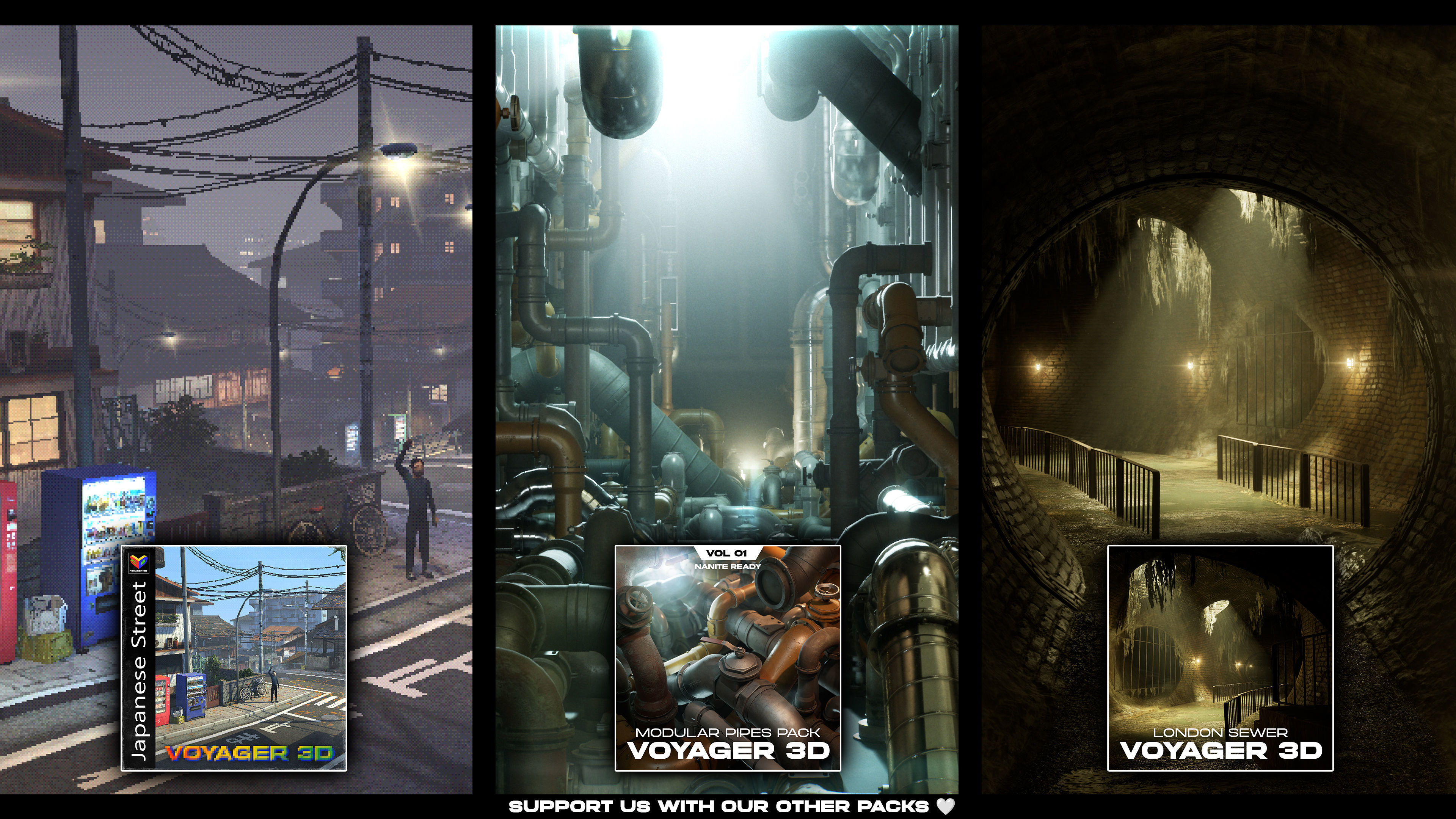 London Sewer Modular Pack Low-poly 3D model_18