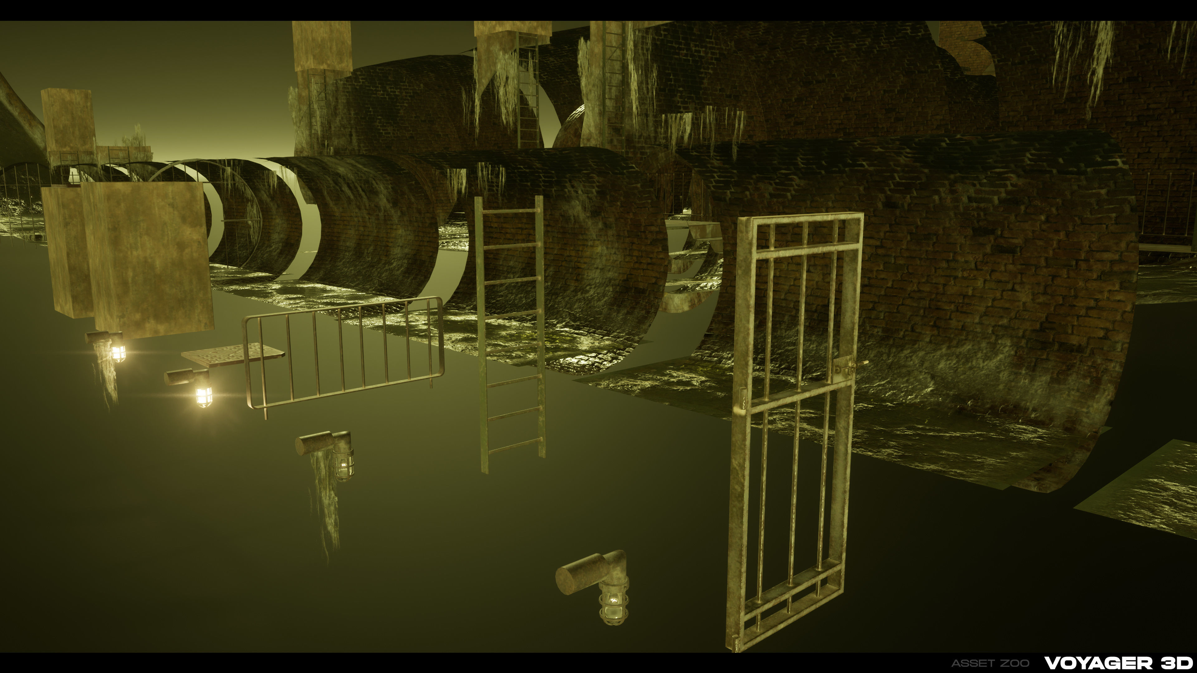 London Sewer Modular Pack Low-poly 3D model_16