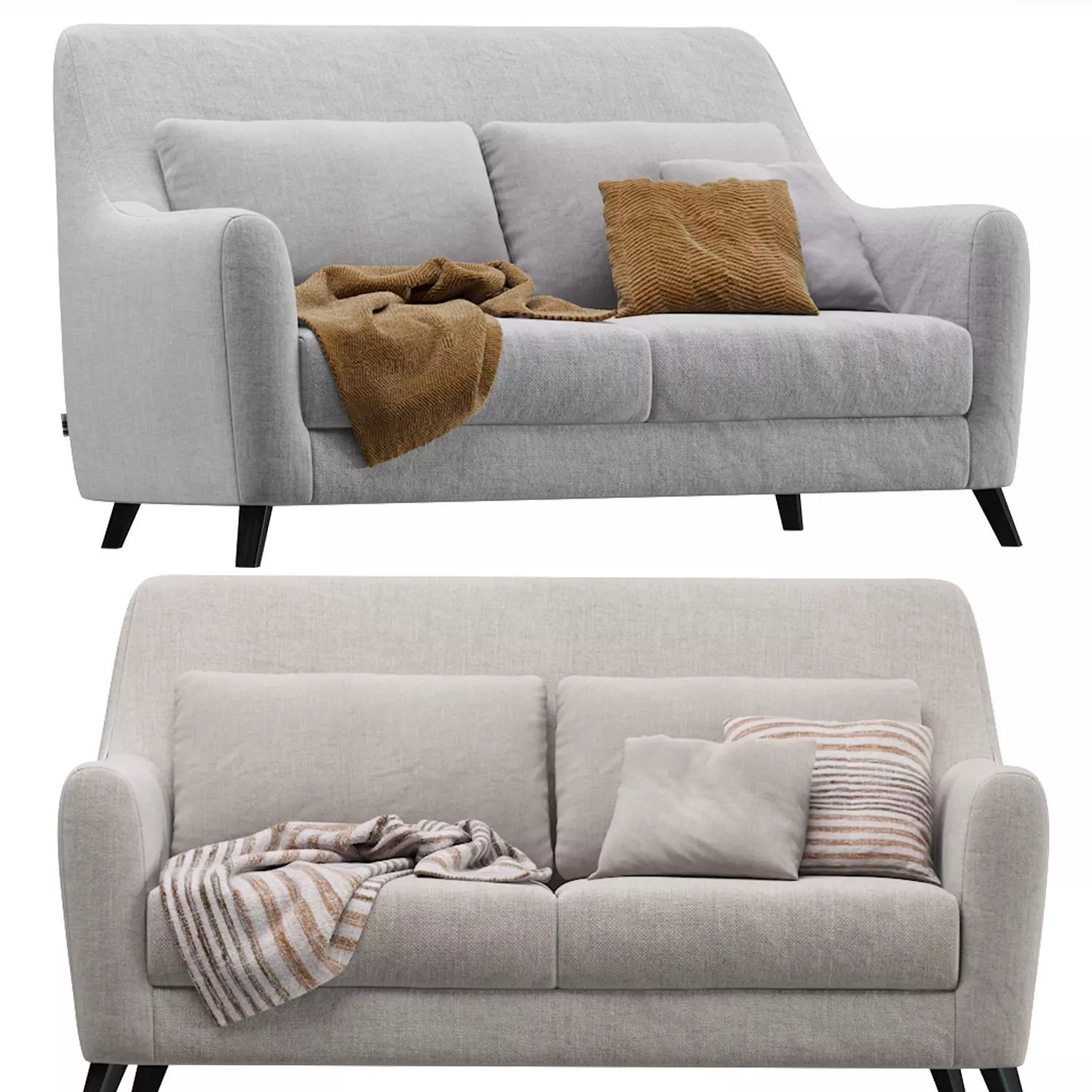 Newbury Sofa Velvet Latte 3D model