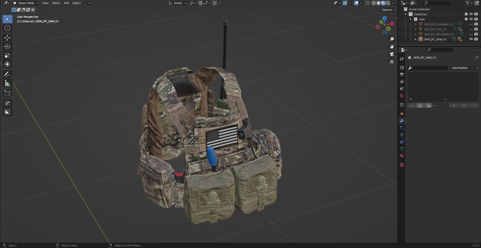 JPC PLATE CARRIER V1 Low-poly 3D model_13