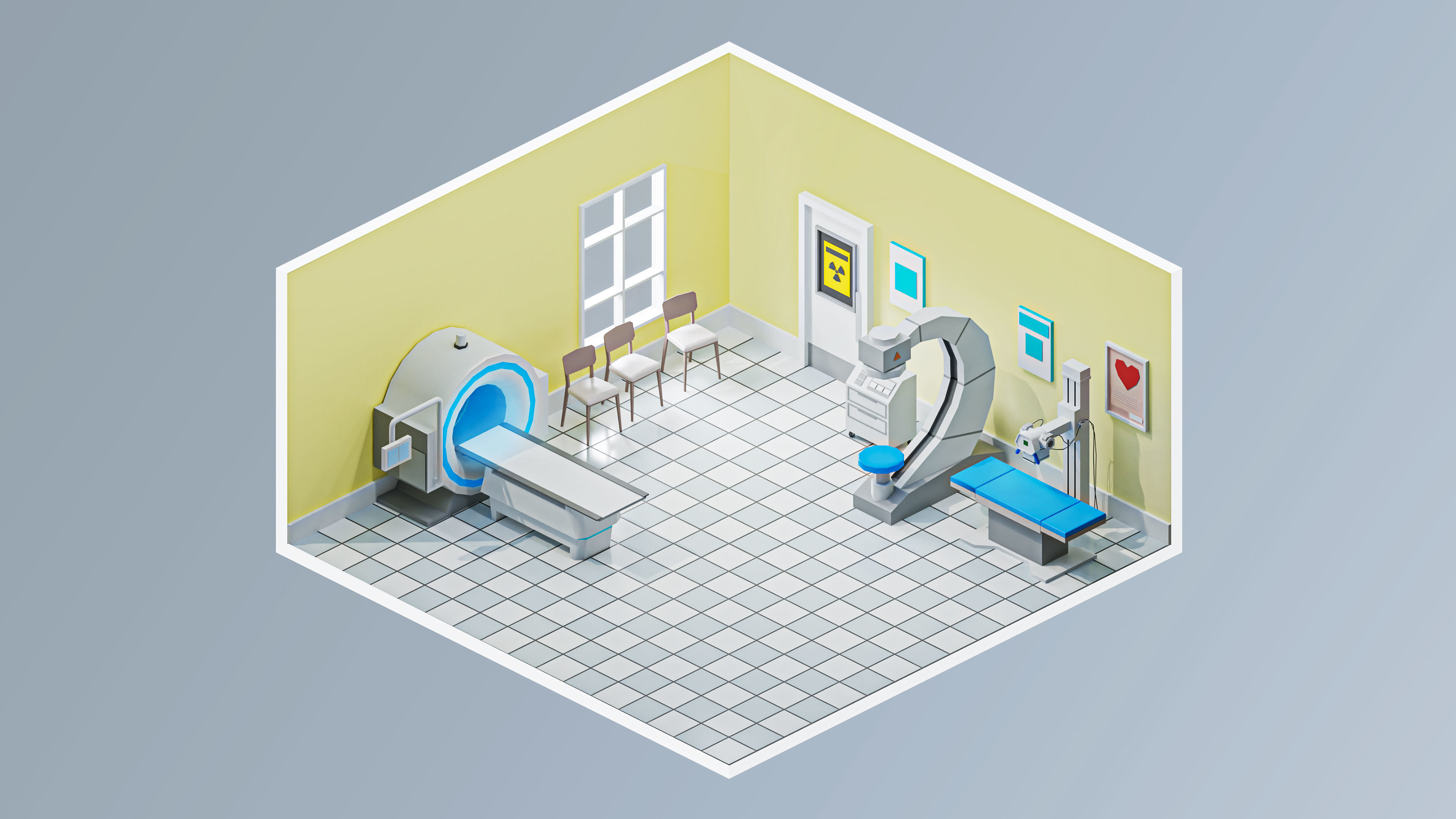 Hospital 2 Low-poly 3D model_21