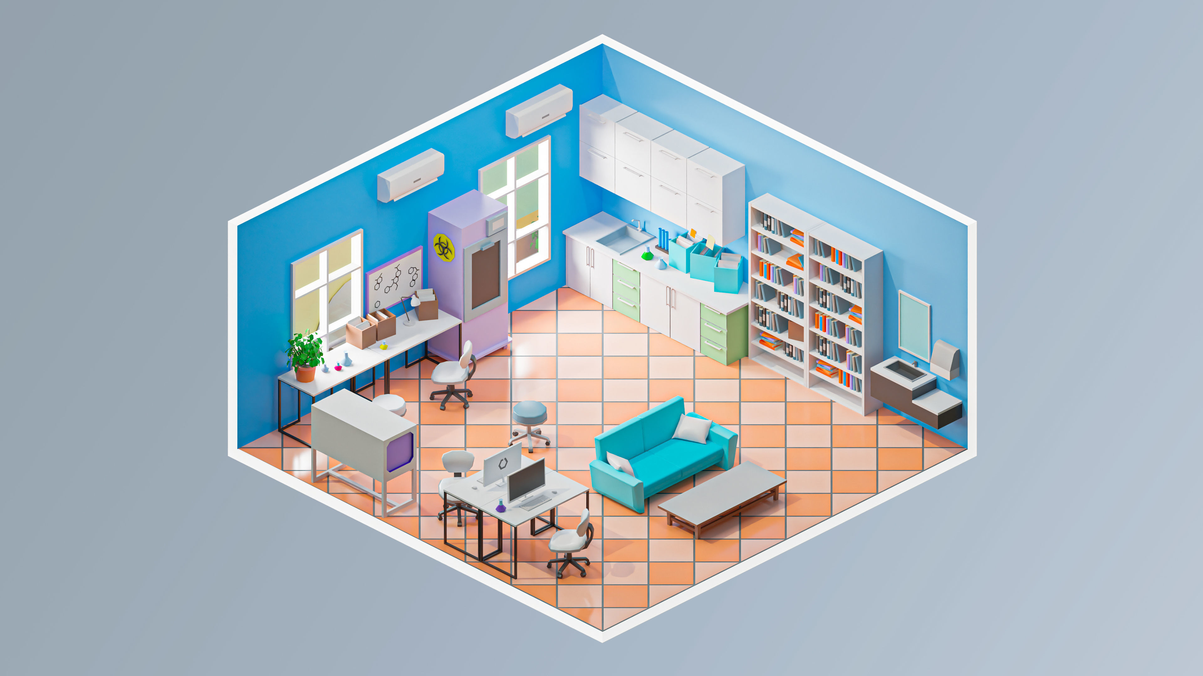 Hospital 2 Low-poly 3D model_19